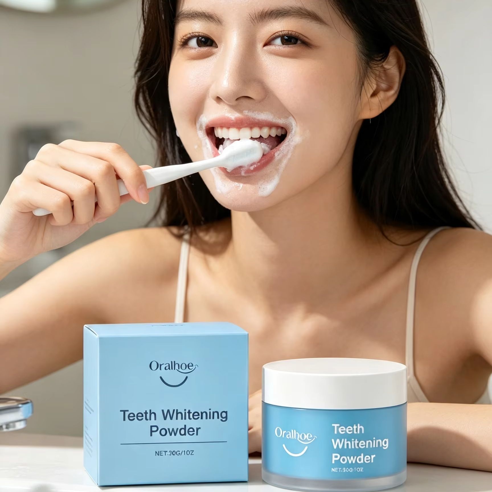 Teeth Whitening Quotes - Proszek do zębów Oralhoe do czyszczenia