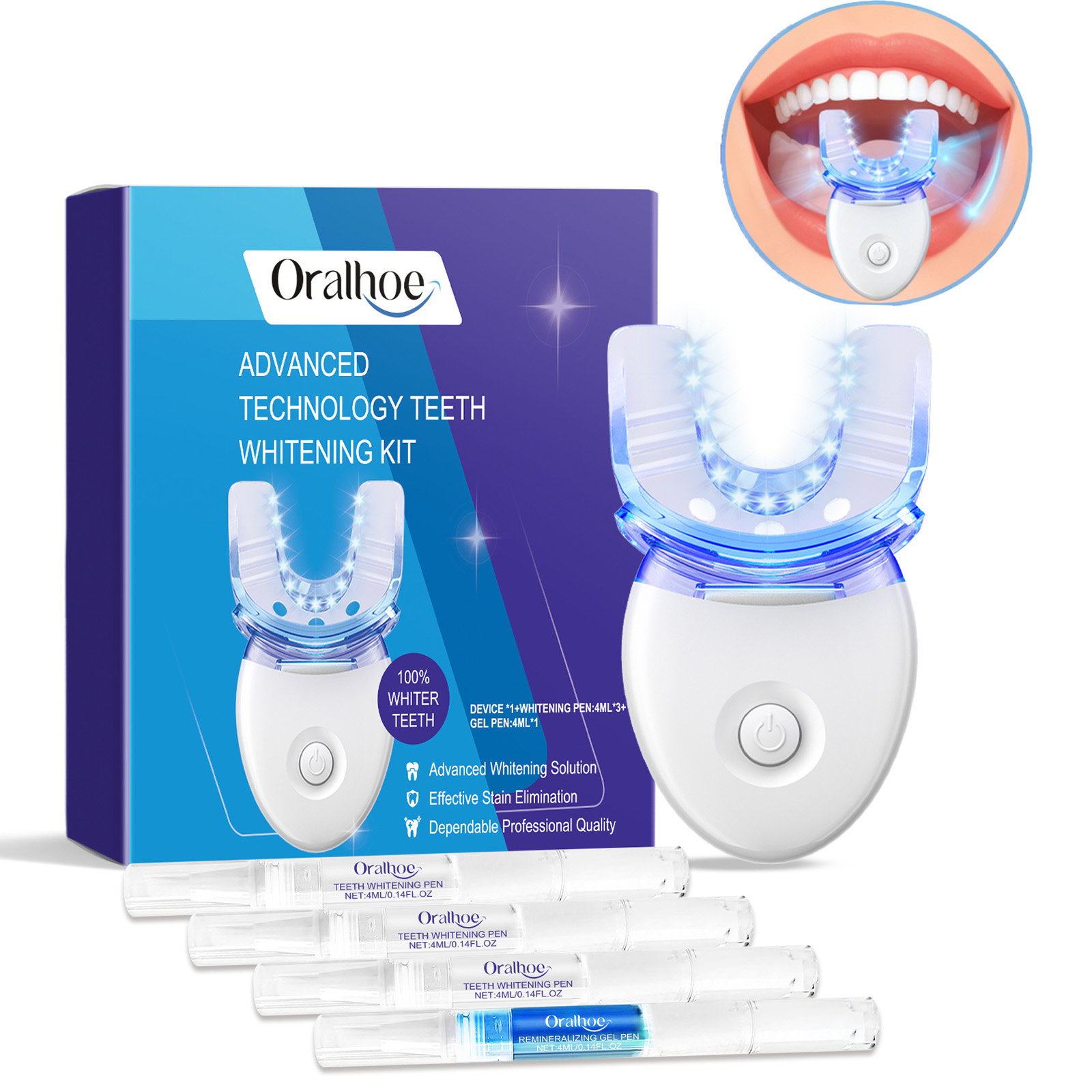 Teeth Whitening Paste - Profesjonalny zestaw do wybielania zębów z